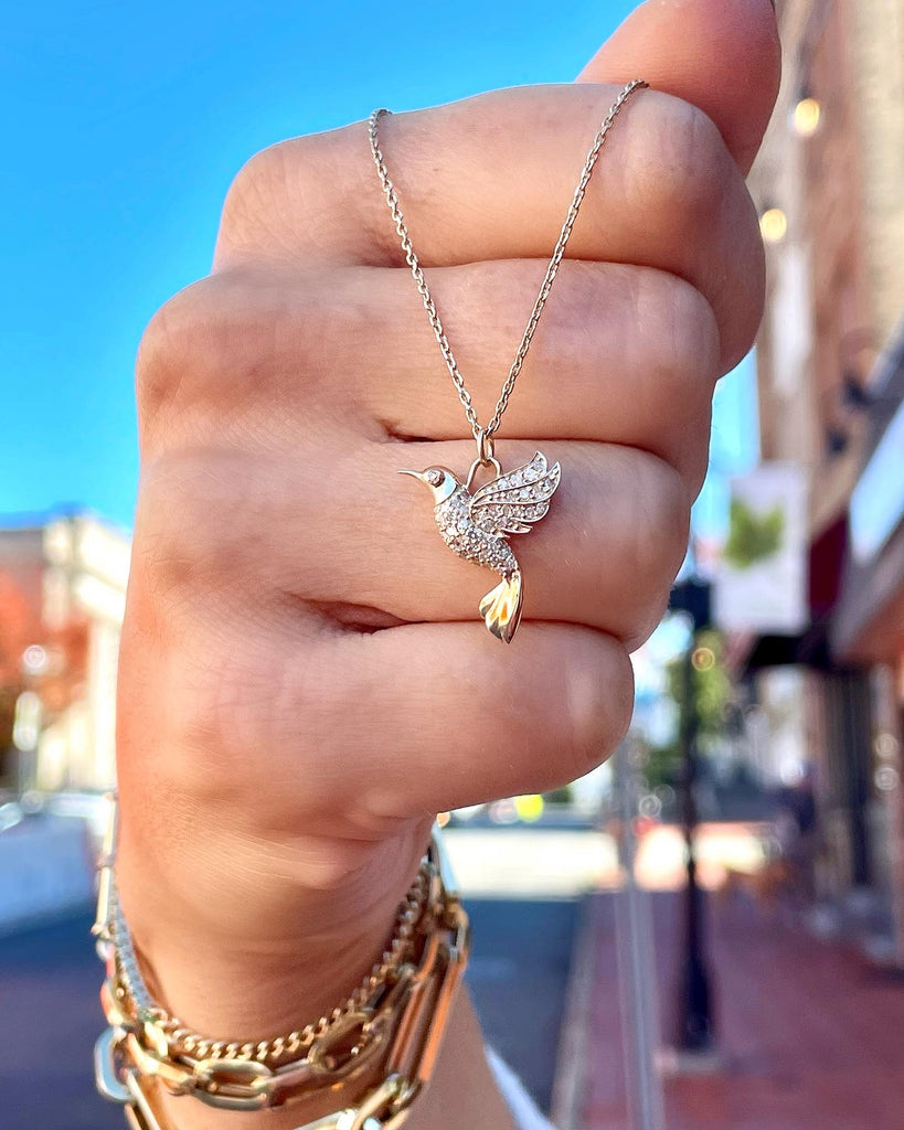 Diamond hummingbird pendant Clearance
